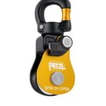 SPIN S1 OPEN POLEA SIMPLE Y COMPACTA DE ALTÍSIMO RENDIMIENTO, Y ESLABÓN GIRATORIO CON CIERRE PETZL